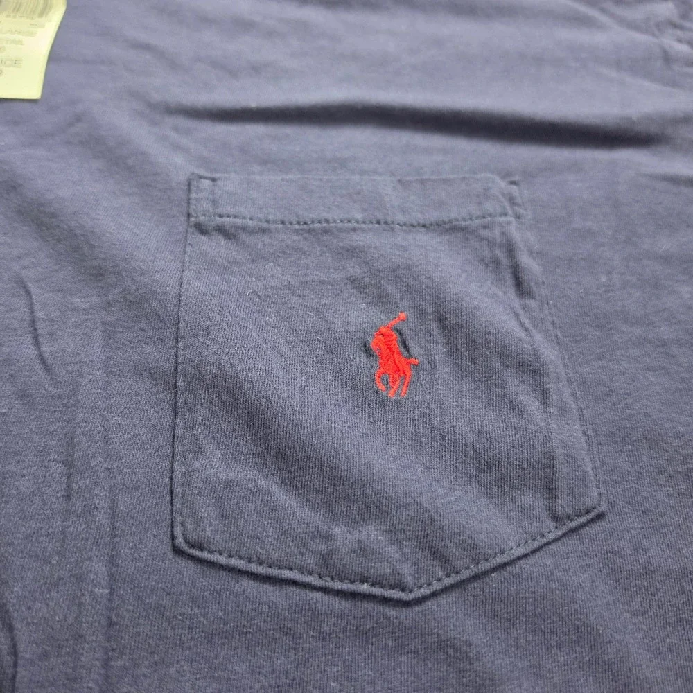 Polo Ralph Lauren Pocket Shirt Mens XXL Navy Blue Cotton Pony Logo Short Sleeve